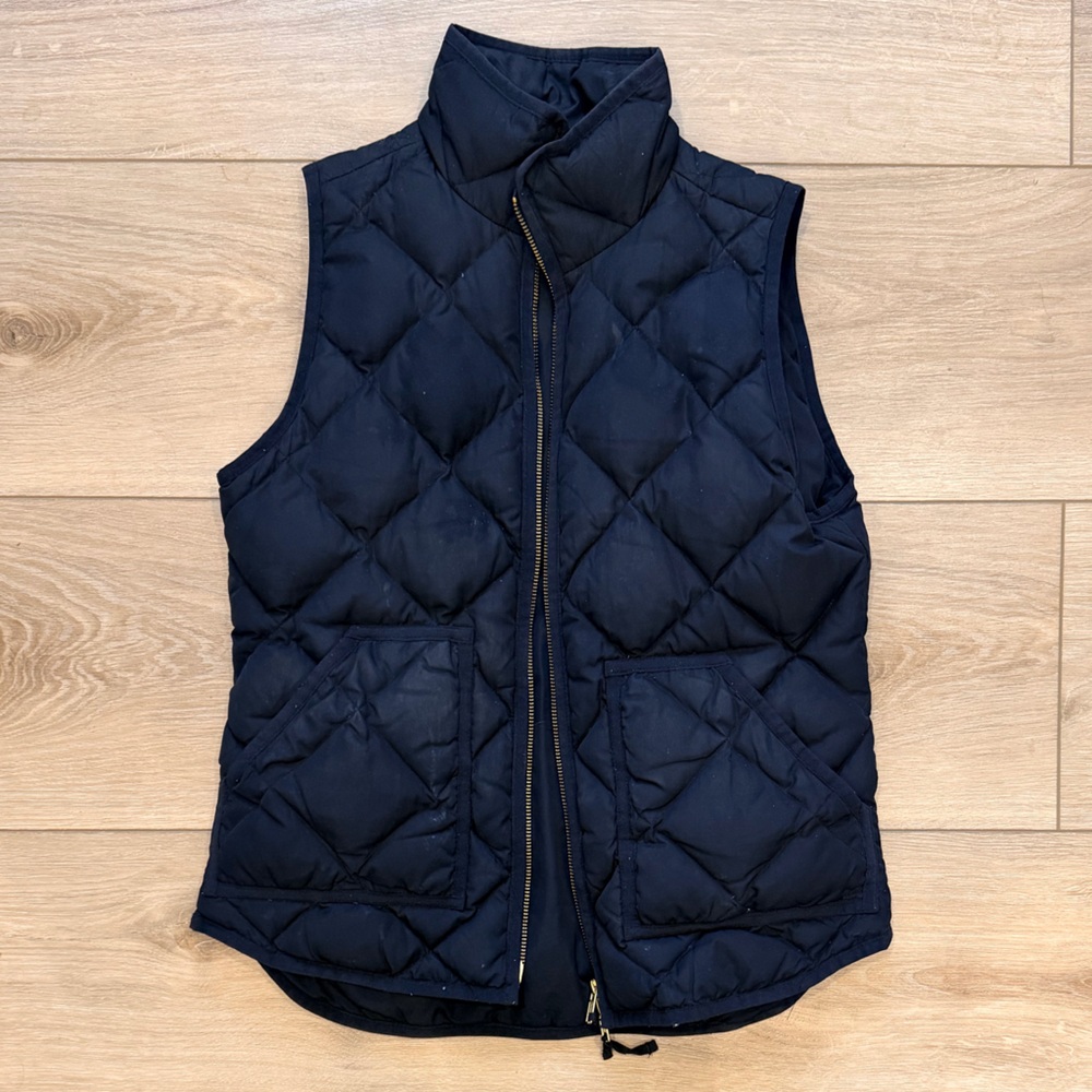 J. Crew Black Quilted Vest